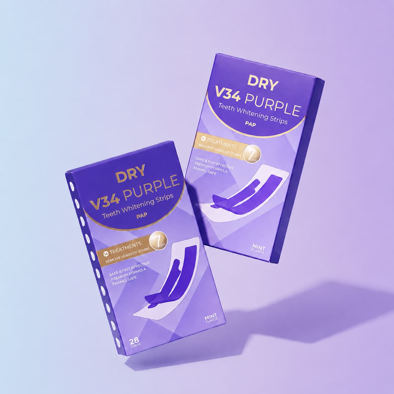 Dry Purple Teeth Whitening  Strips PAP+V34